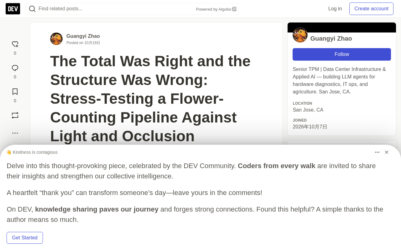 Flower counting pipeline stress test