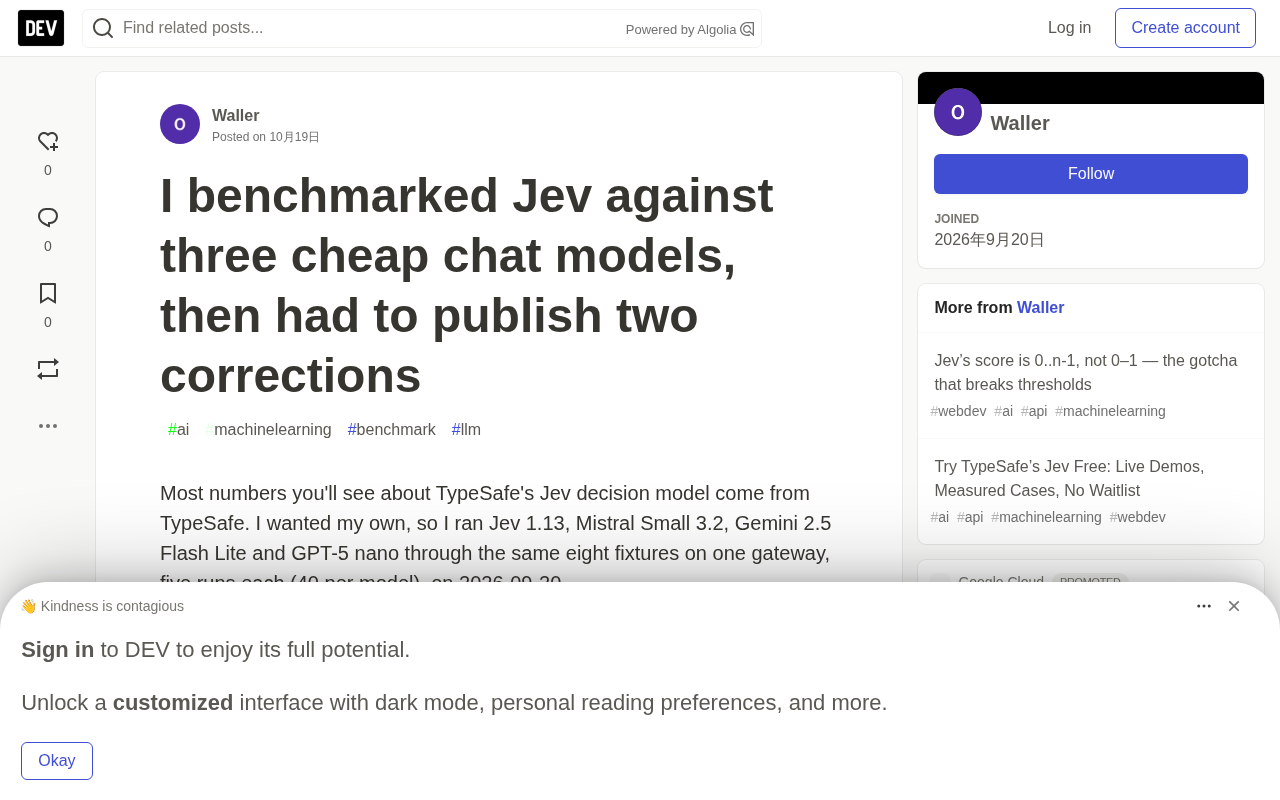 Hands-on: Jev vs Three Cheap Models — the Cost Advantage Isn't That Big