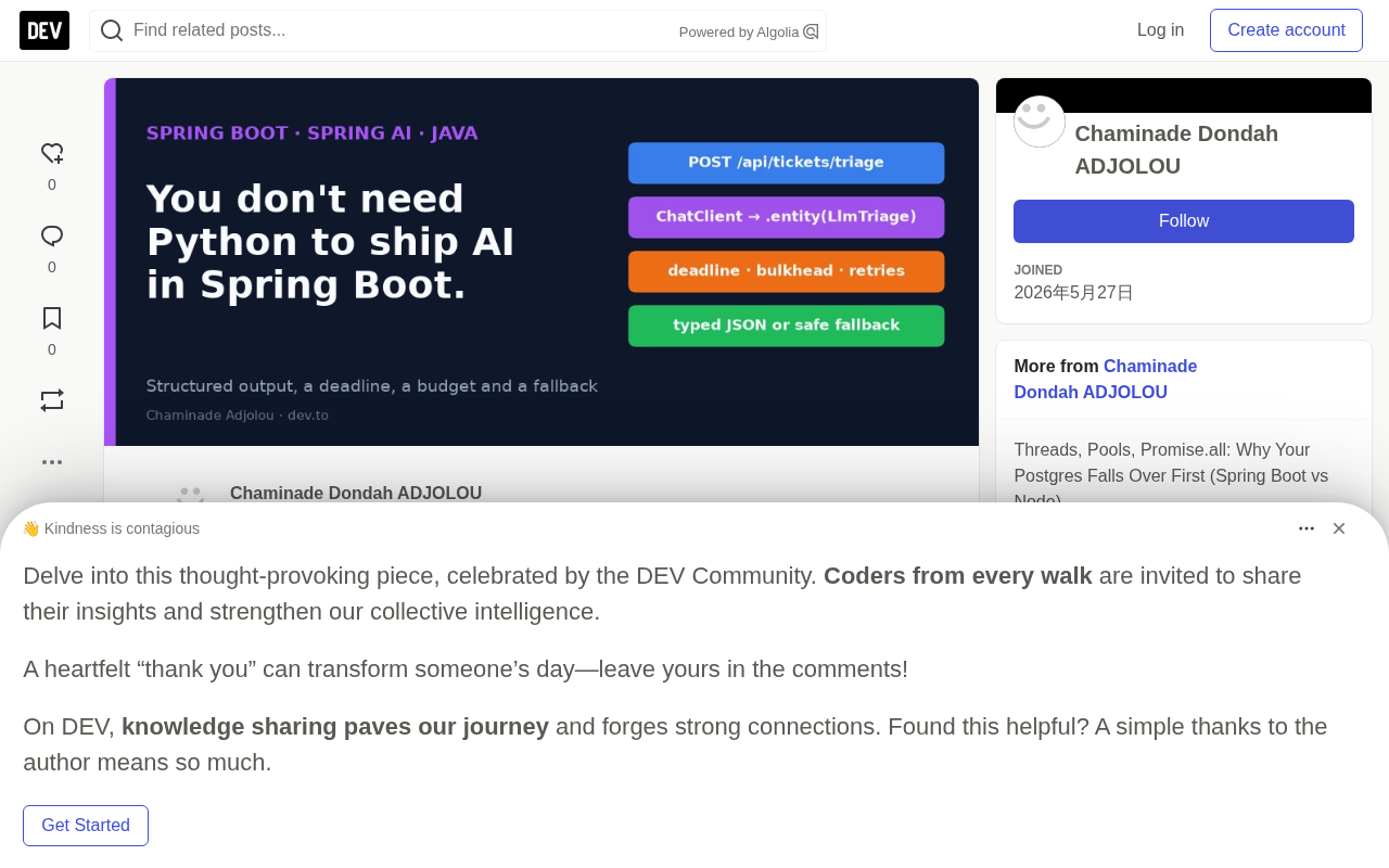 Spring Boot + LLM: Ship AI Features Without Building a Python Service