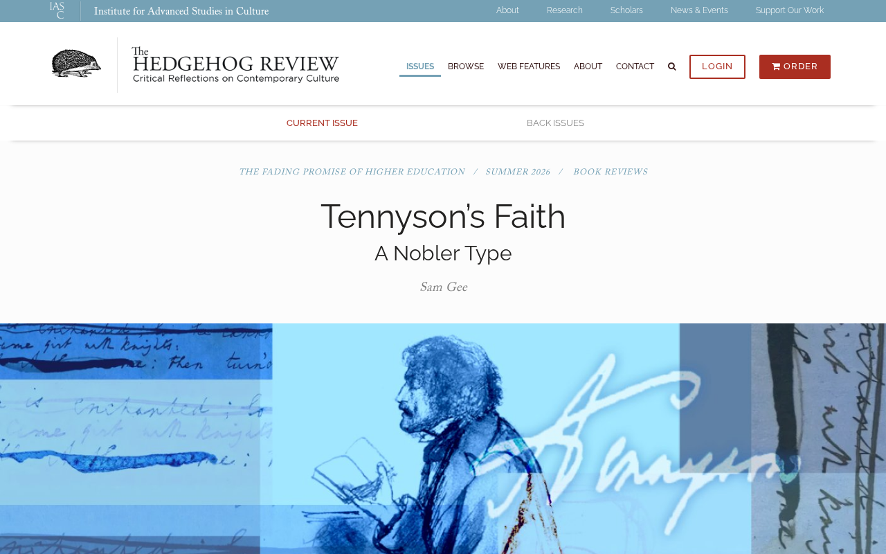 Tennyson's Faith: A Nobler Type——科技时代的信仰与探索