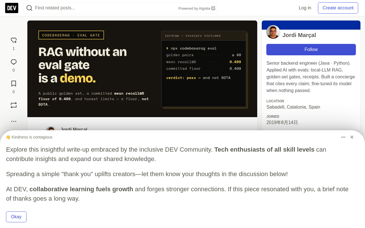 The Dividing Line Between RAG Systems and Demos: Evaluation Gates and Golden Sets