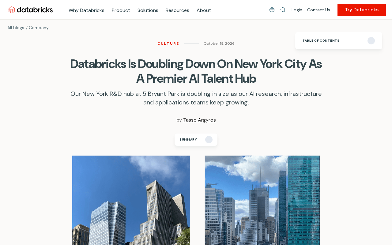 Databricks Doubles Down on NYC AI Talent Hub, Expands R&D Center