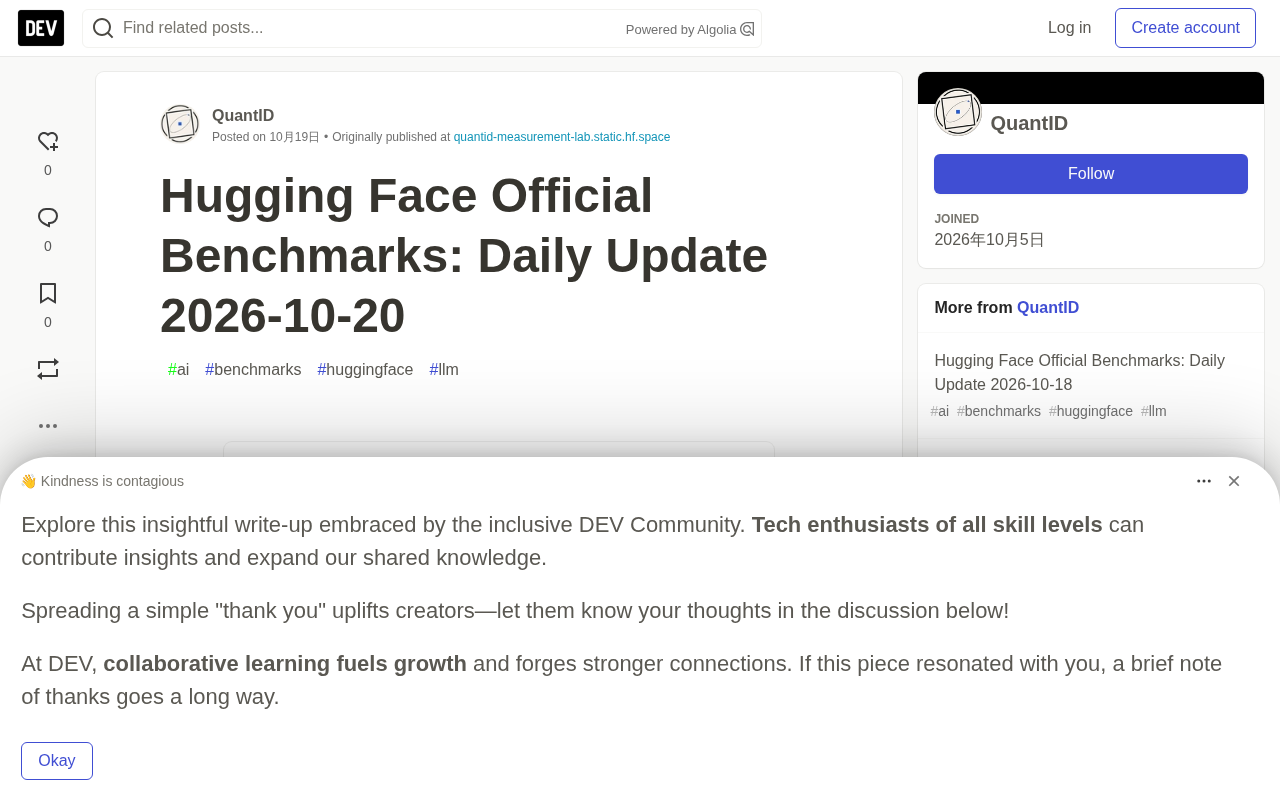 Hugging Face Official Leaderboard Daily Update: 49 Benchmarks, SoMarkAI Tops Visual Parsing