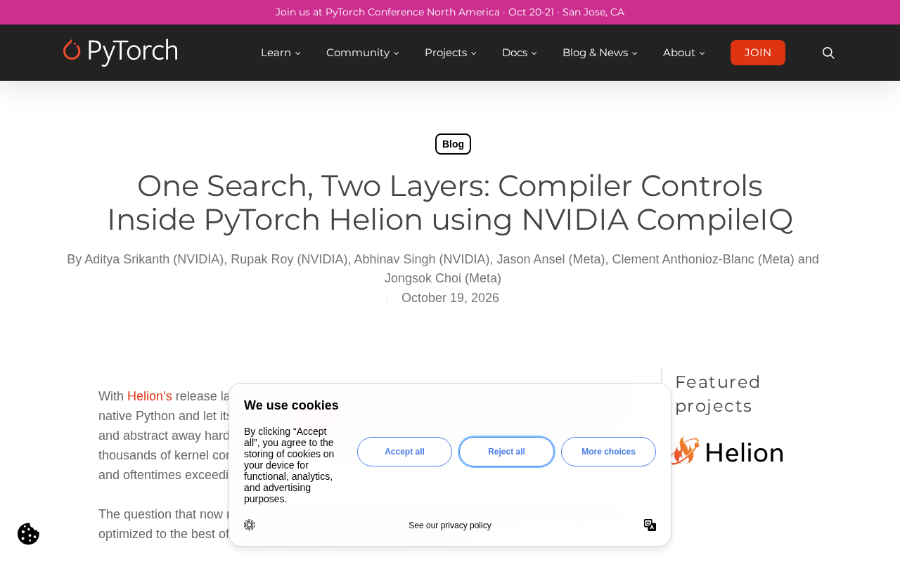 PyTorch Helion Joins Forces with NVIDIA CompileIQ: Two-Level Compiler Control