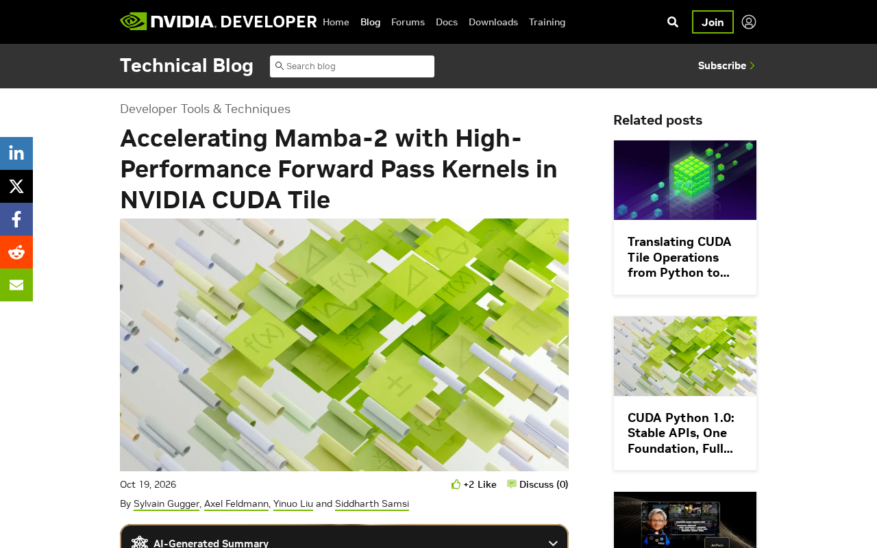 NVIDIA用CUDA Tile加速Mamba-2前向核,状态空间模型推理提速