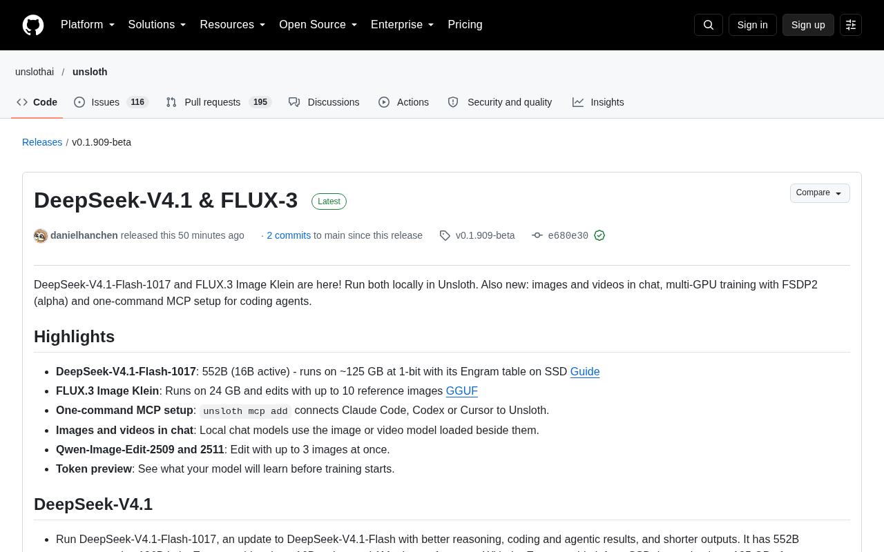 Unsloth同步上新:DeepSeek-V4.1-Flash与FLUX.3本地可跑