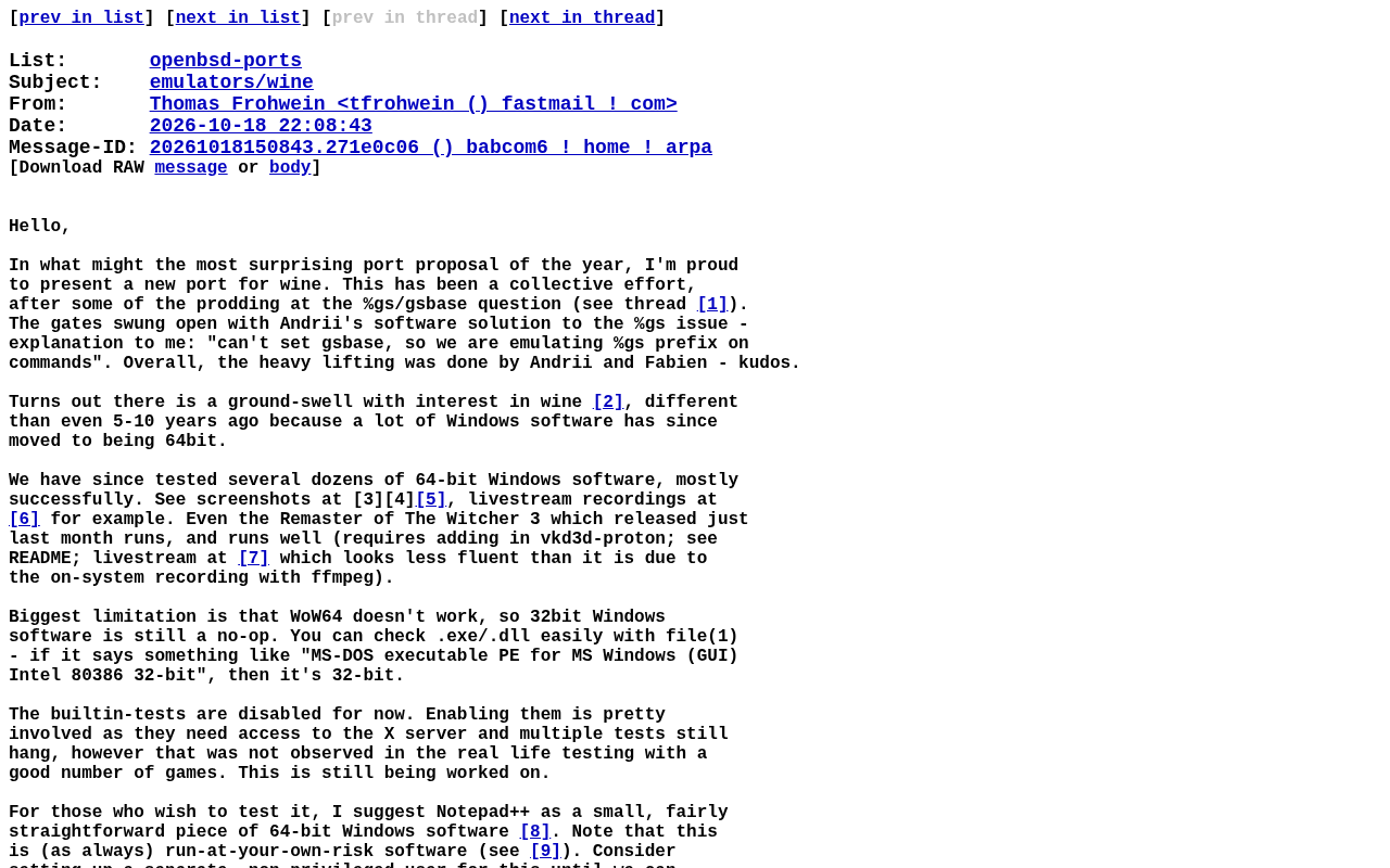Wine Ported to OpenBSD