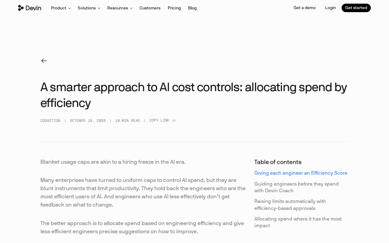 Allocating AI Budgets by Efficiency: A New Approach to Enterprise Cost Control