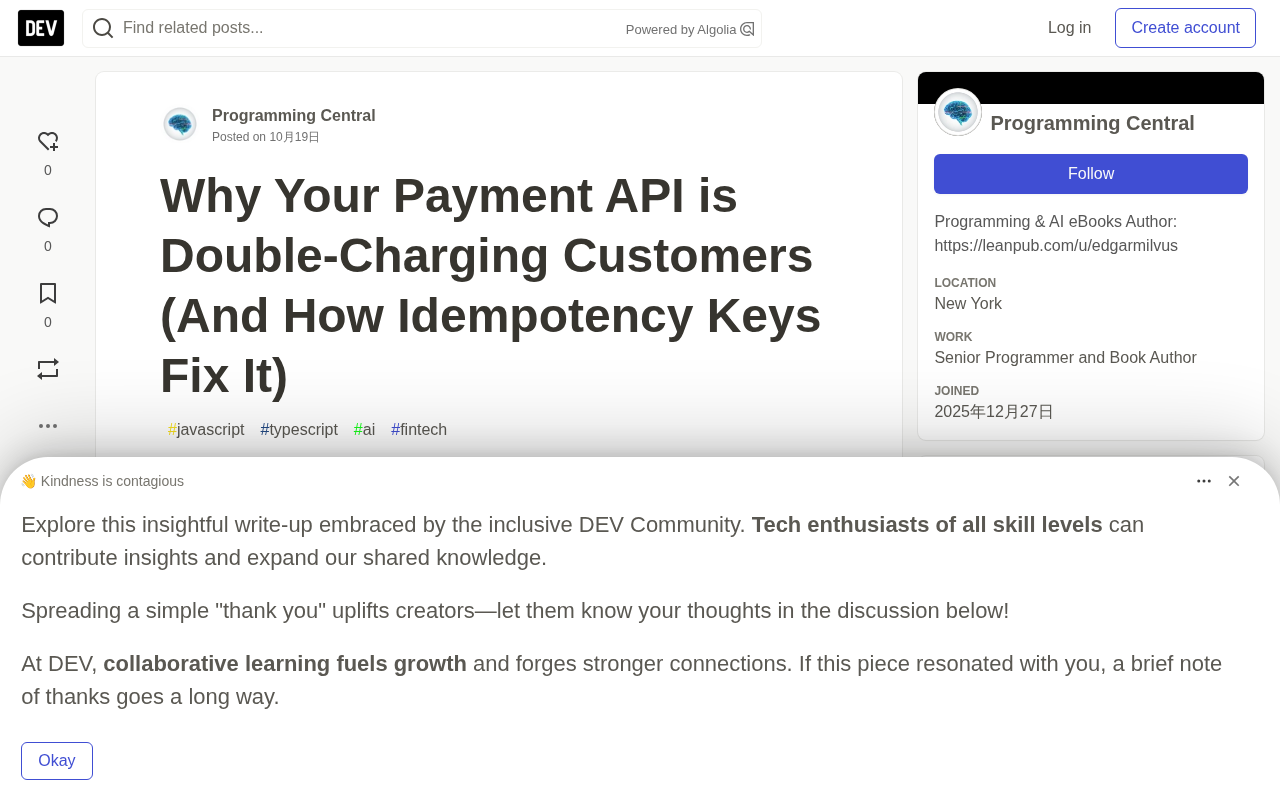 Payment API Double Charges? A Practical Guide to Idempotency Key Architecture