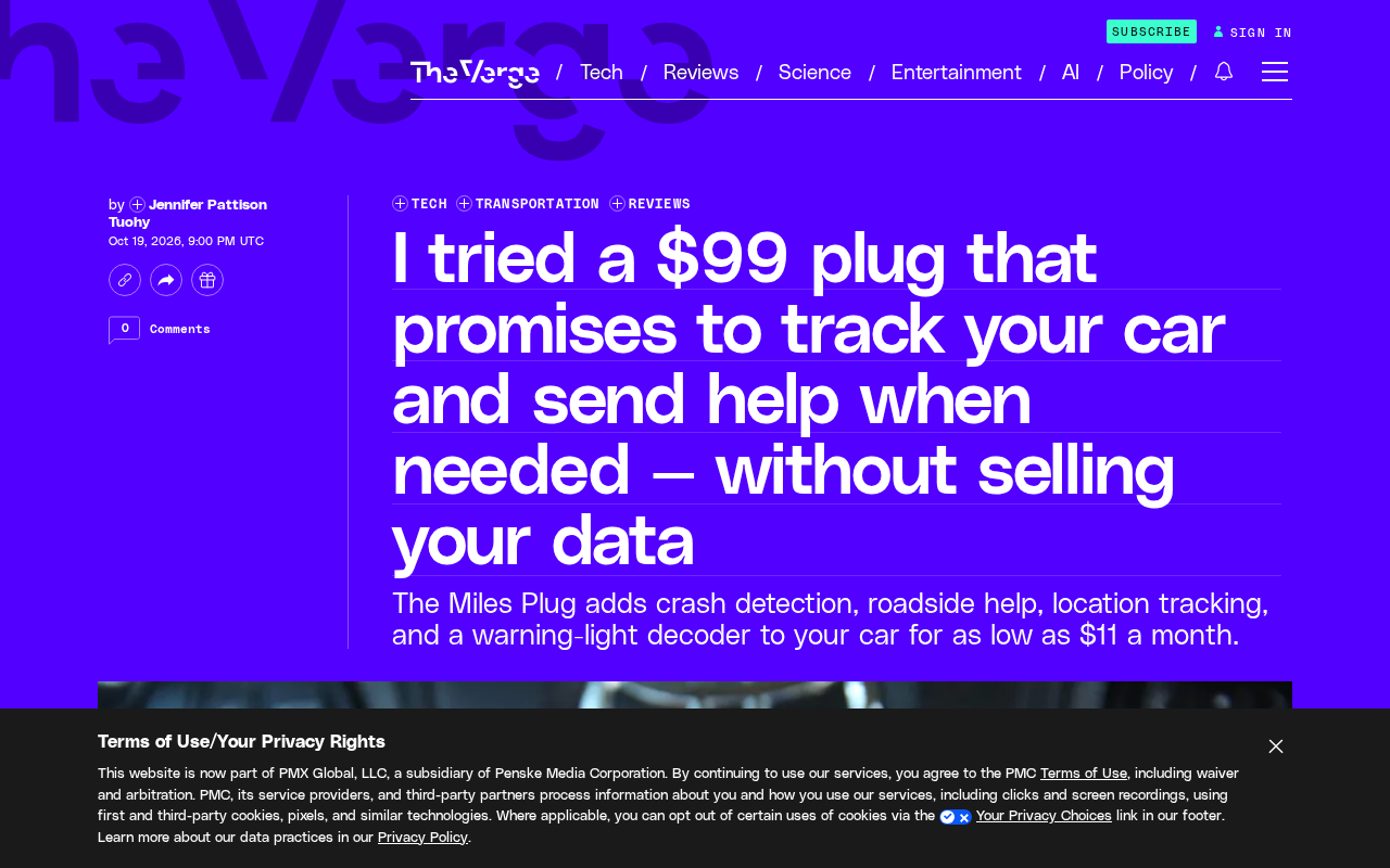 Tested: The $99 Car OBD Plugin That Tracks Location and Offers Emergency Rescue, Promising Not to Sell Data