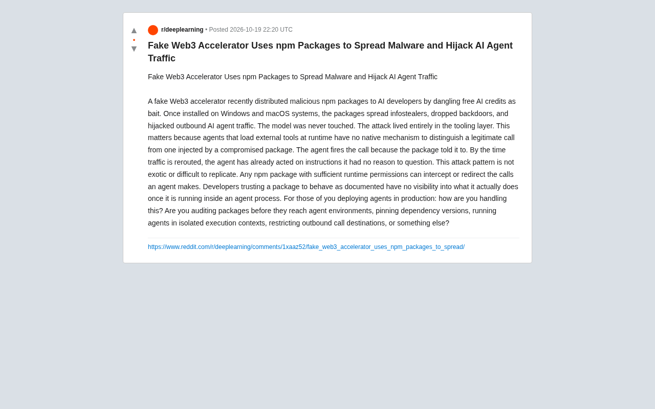 Fake Web3 Accelerator Uses npm Packages to Hijack AI Agent Traffic
