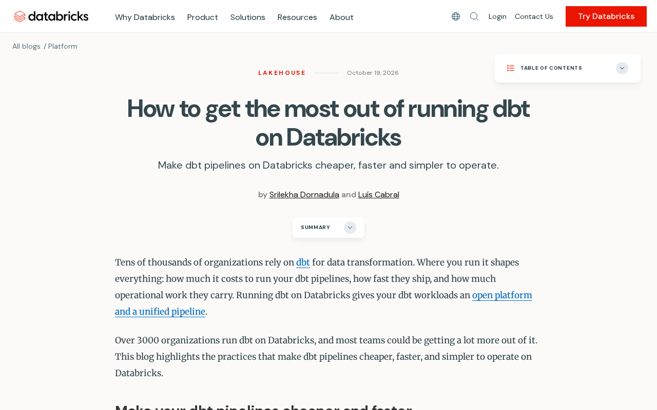 A Practical Guide to Running dbt Efficiently on Databricks