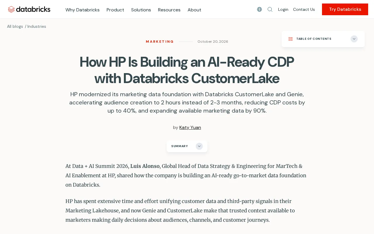 惠普联手Databricks:打造AI就绪的客户数据平台