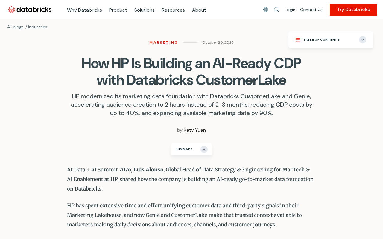 HP and Databricks Partner to Build an AI-Ready Customer Data Platform