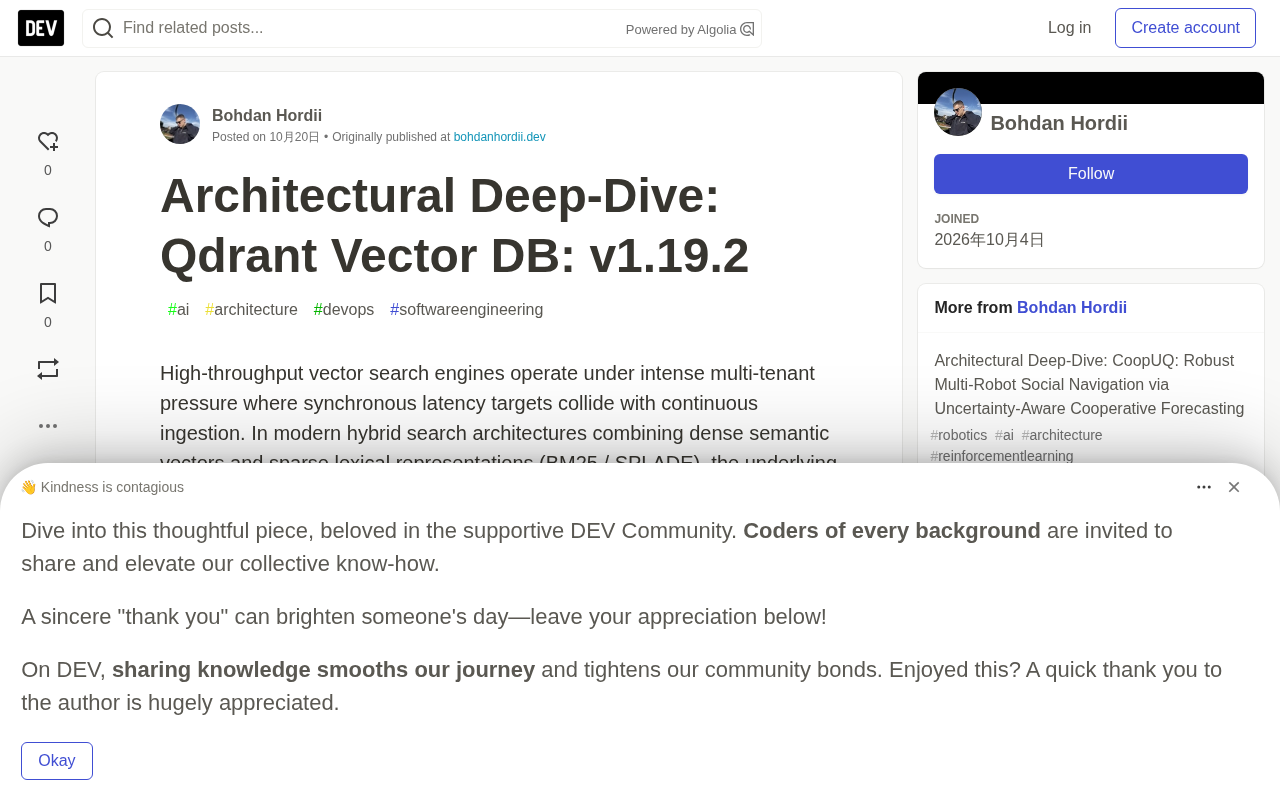 Qdrant v1.19.2 Architecture Deep Dive: Four-Layer Optimizations Solve Distributed Bottlenecks