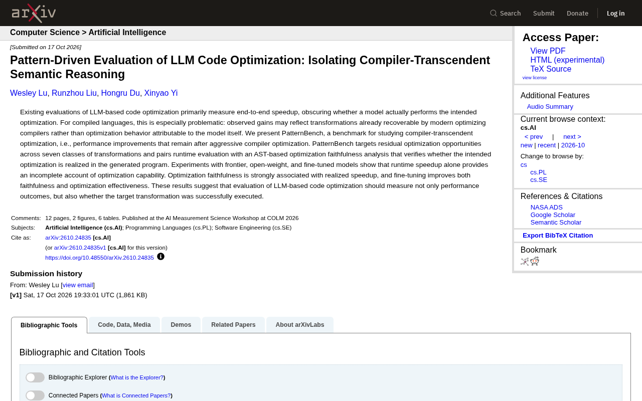 New Benchmark for LLM Code Optimization Evaluation: How Does PatternBench Strip Away the Compiler's Credit?