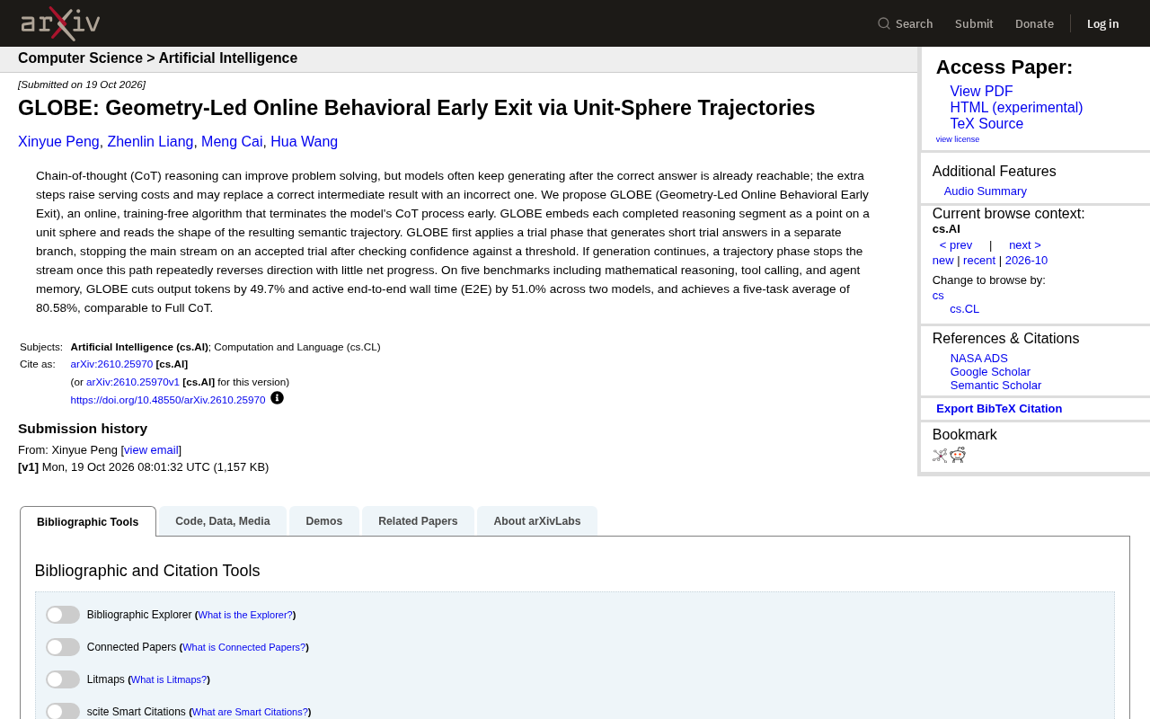 GLOBE: Geometry-Guided Early Stopping for Reasoning — Halving Output Without Losing Accuracy