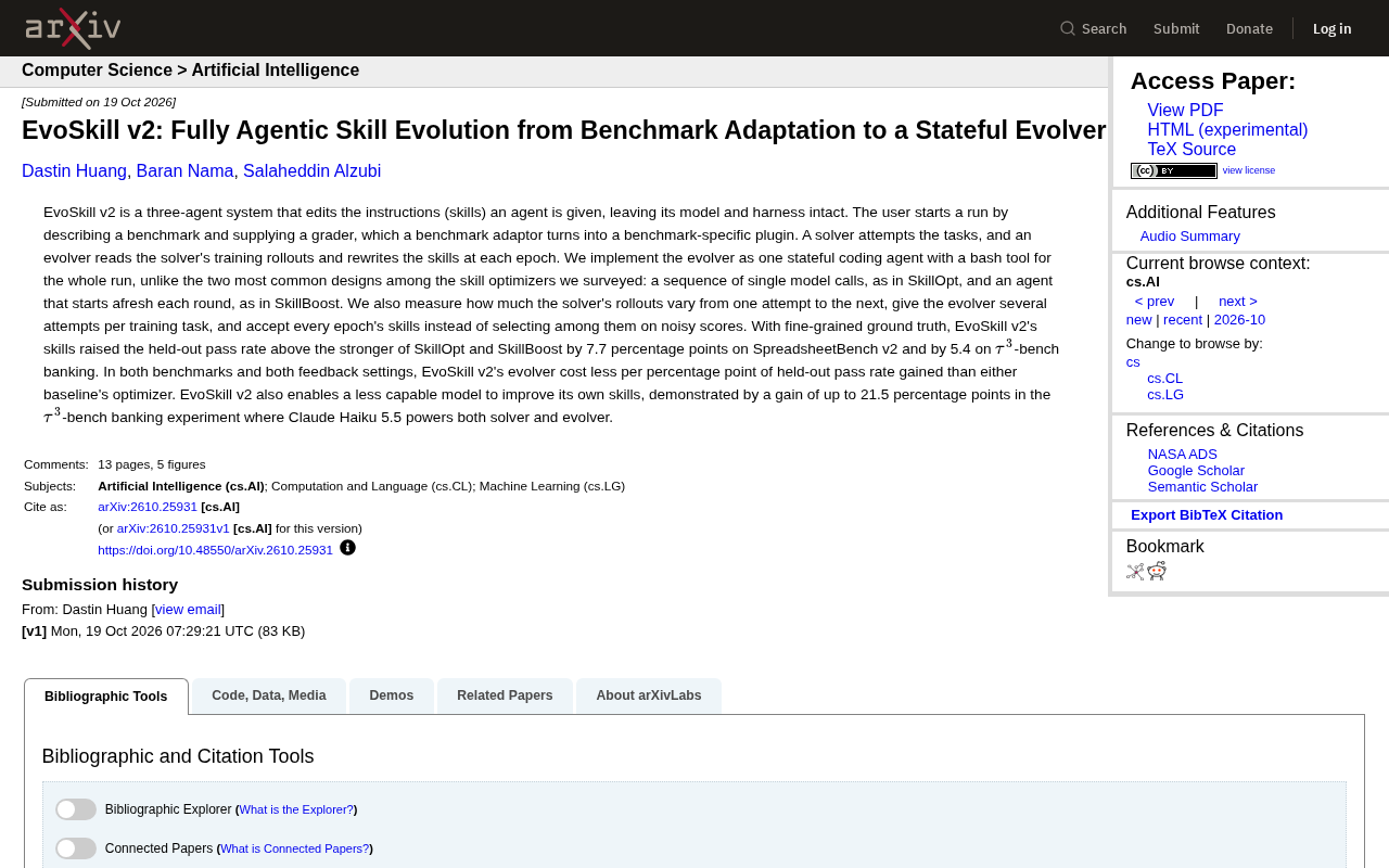 EvoSkill v2 original source screenshot