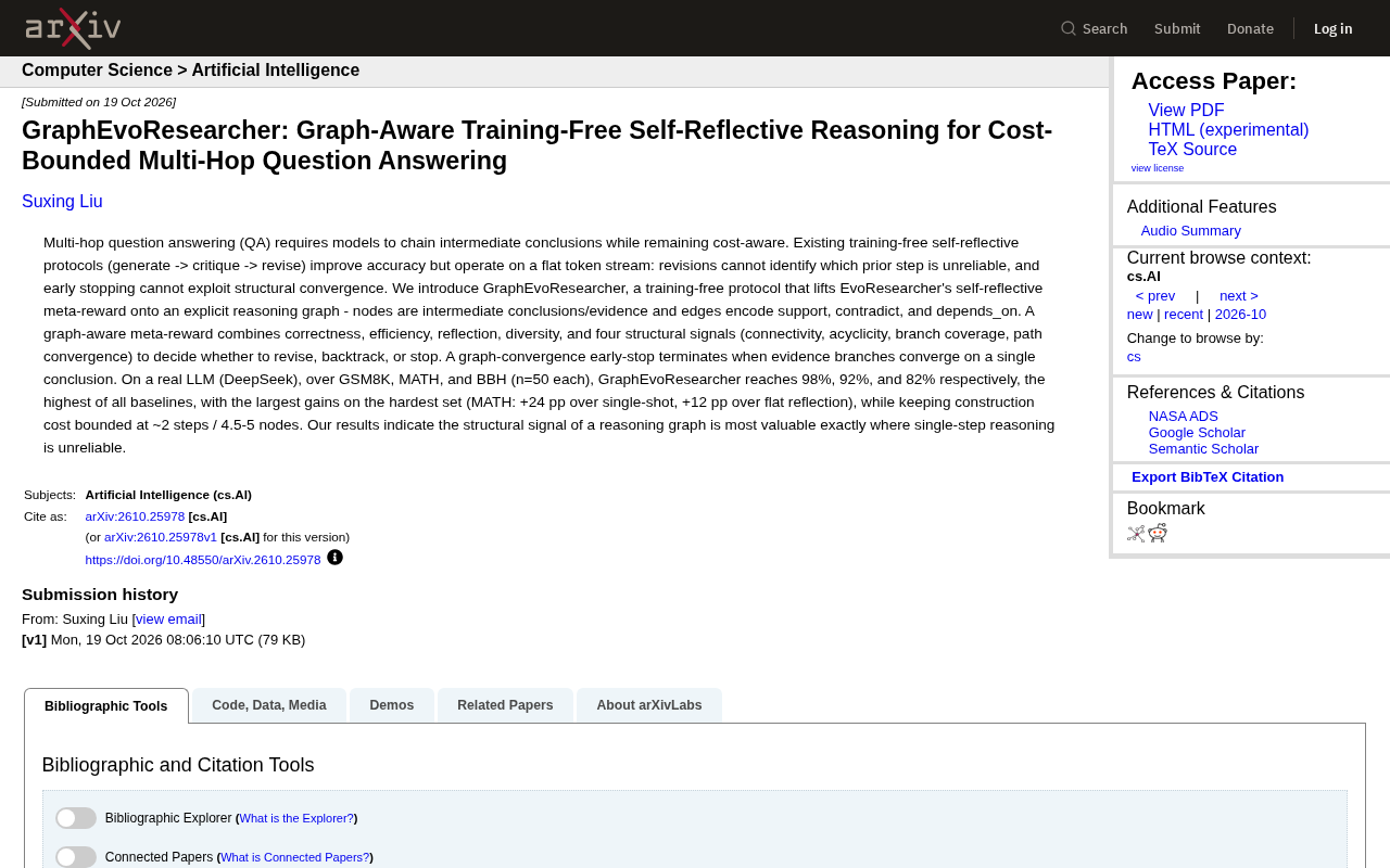GraphEvoResearcher: Graph-Aware Self-Reflective Reasoning Halves Multi-hop QA Costs