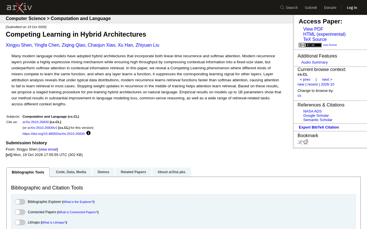 Competing Learning in Hybrid Architectures: Unraveling the Tug-of-War Between Recurrence and Attention