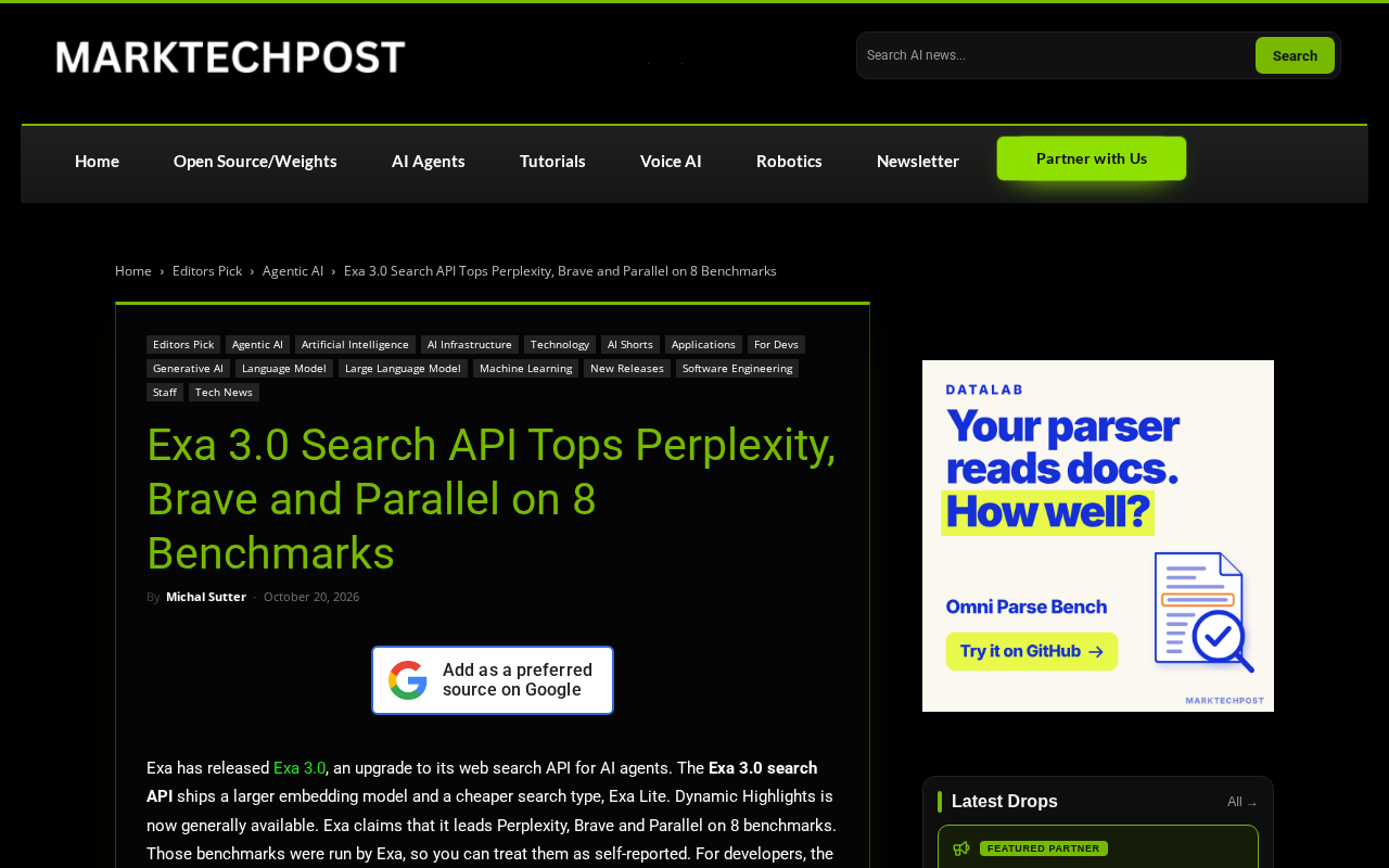 Exa 3.0 Search API Released: Claims to Beat Perplexity and Brave on 8 Benchmarks