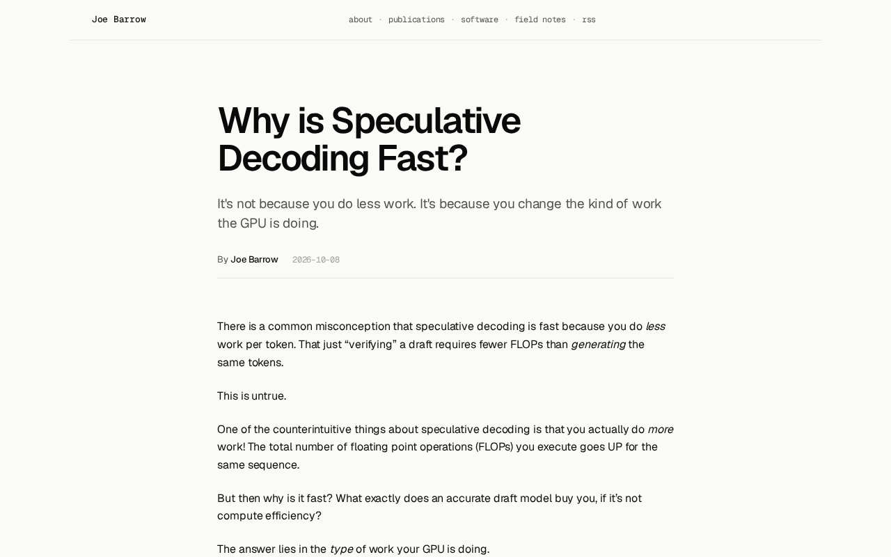 Why Does Speculative Decoding Speed Up LLM Inference?