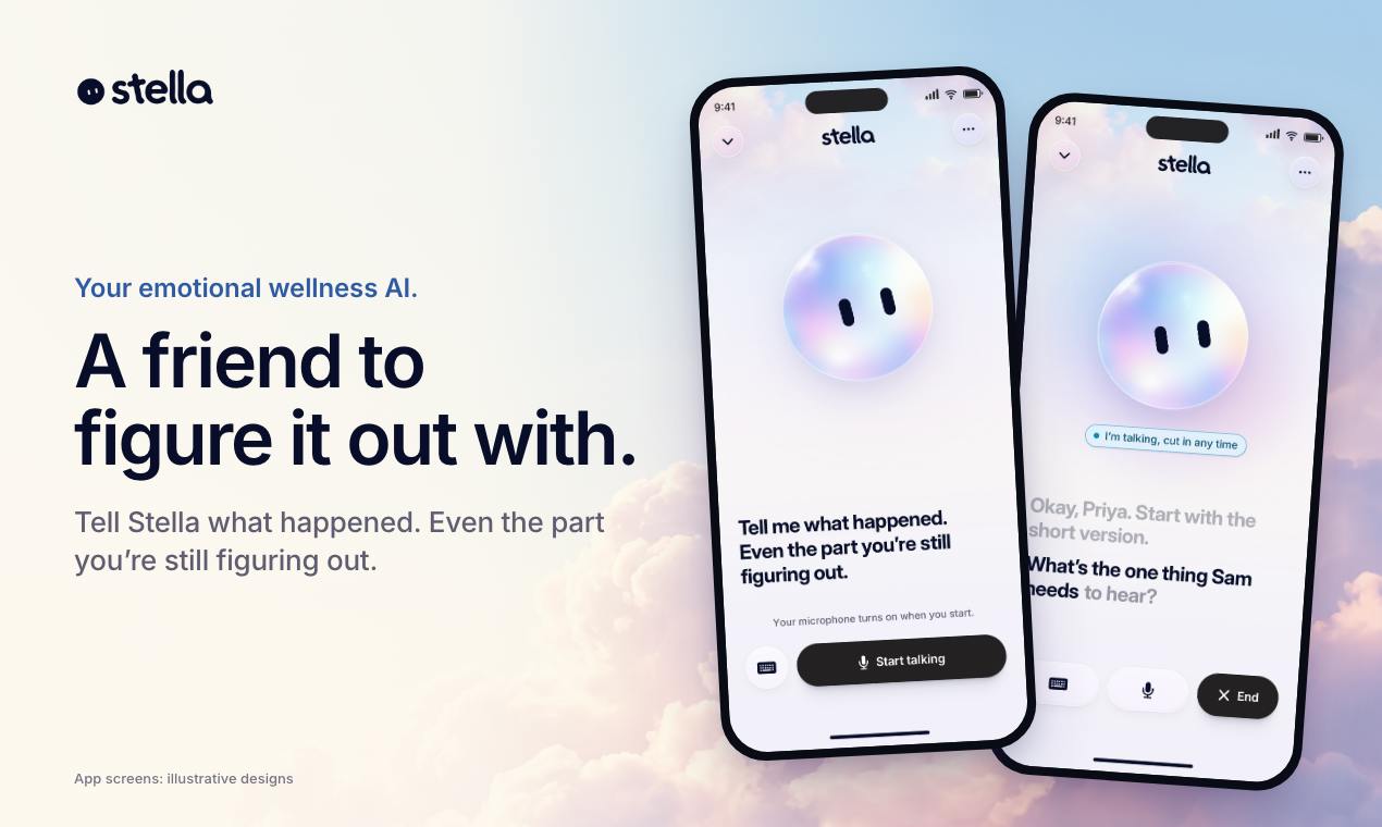Stella: Your Emotional Wellbeing AI Companion That Helps You Talk Things Through