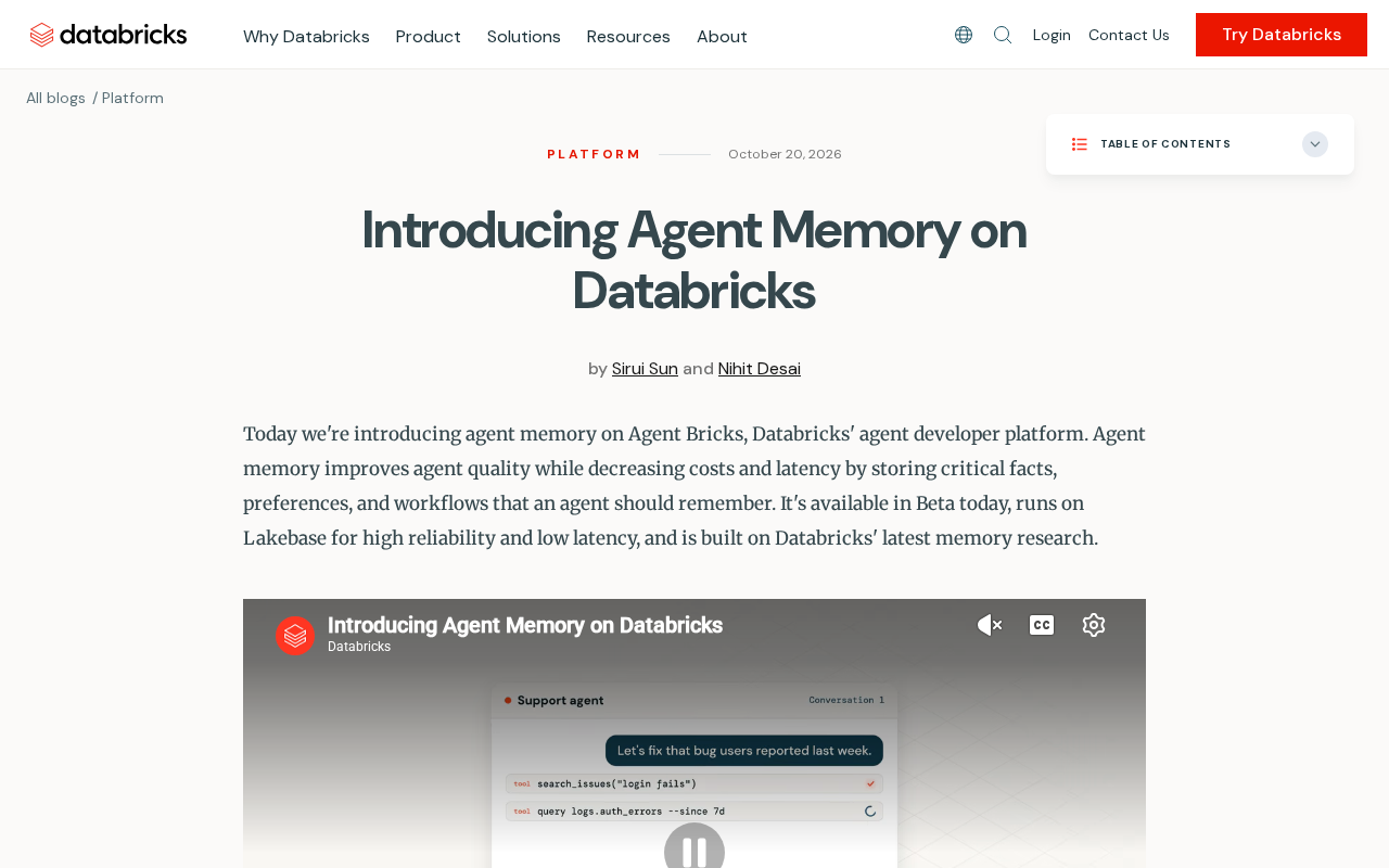 Databricks Launches Agent Memory: Giving AI Agents Long-Term Memory