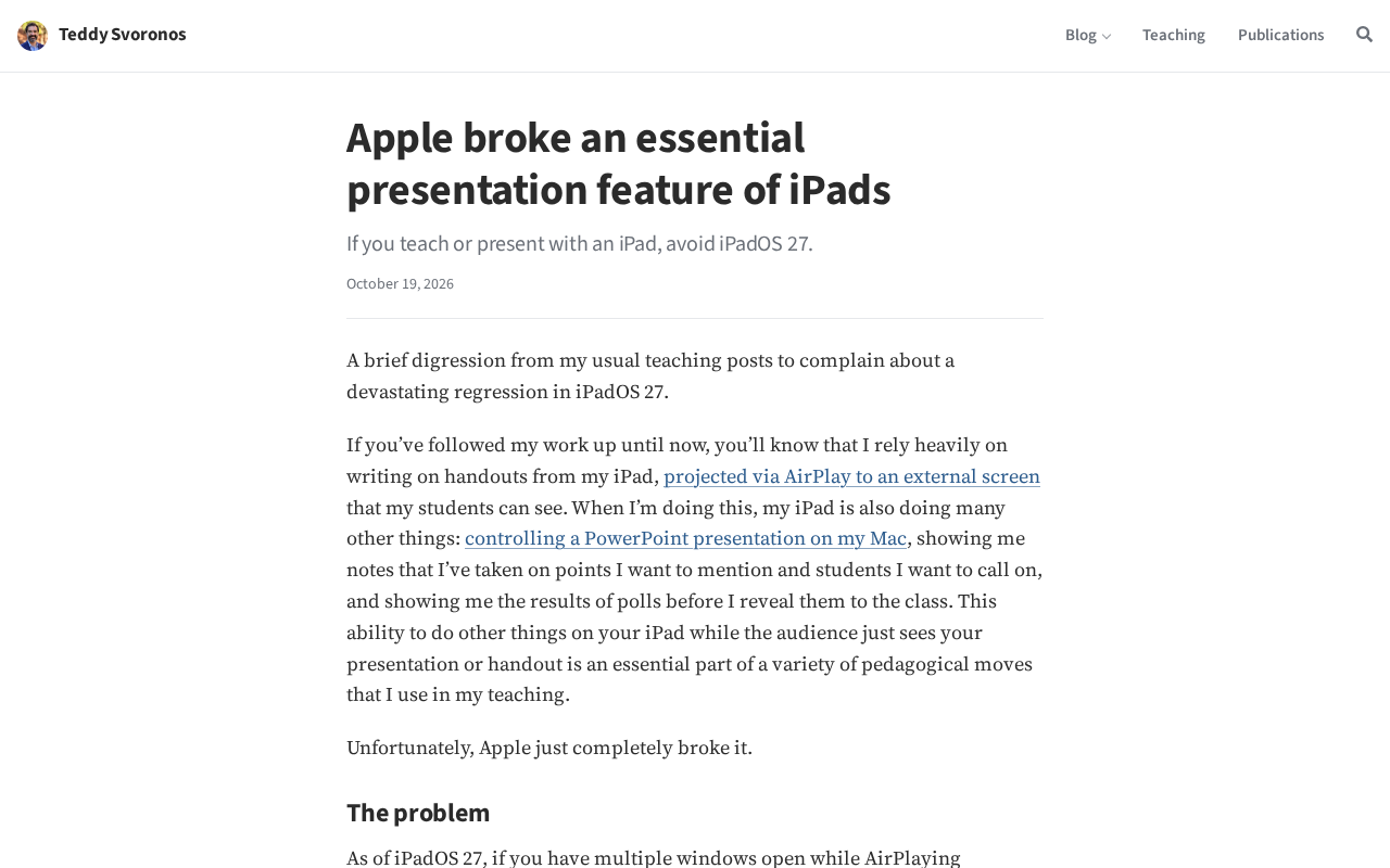 Apple iPad Presentation Feature Reported Broken, Developer Details Key Defects