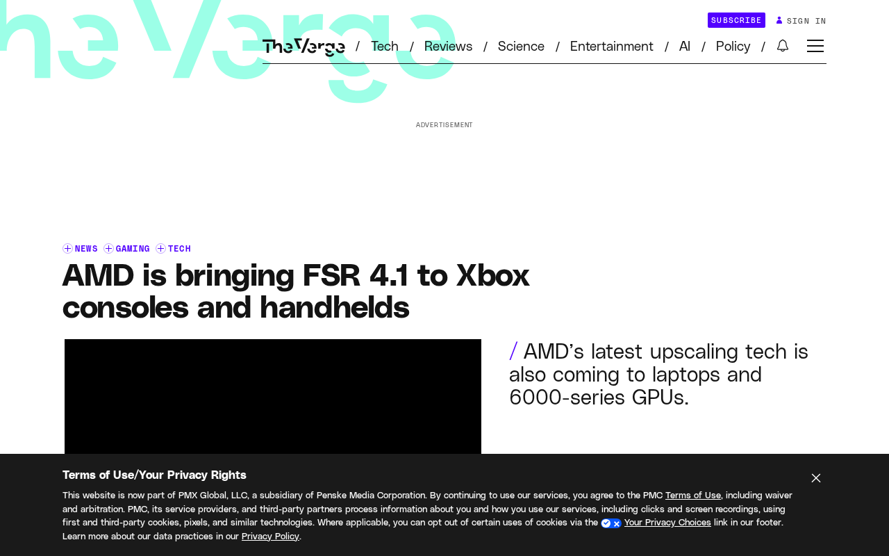 AMD FSR 4.1 登陆 Xbox 与掌机:老显卡也能焕新