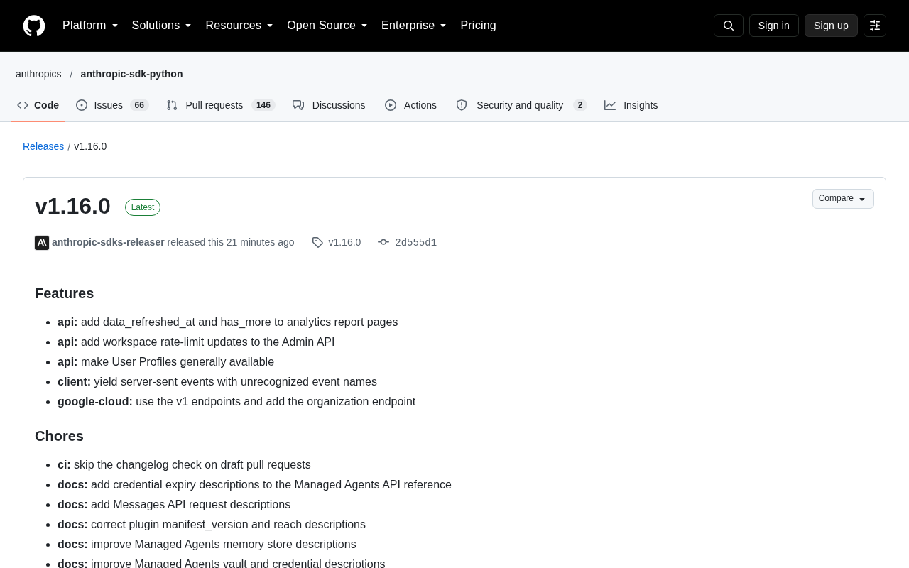 Anthropic SDK v1.16.0发布:Analytics与Admin API升级