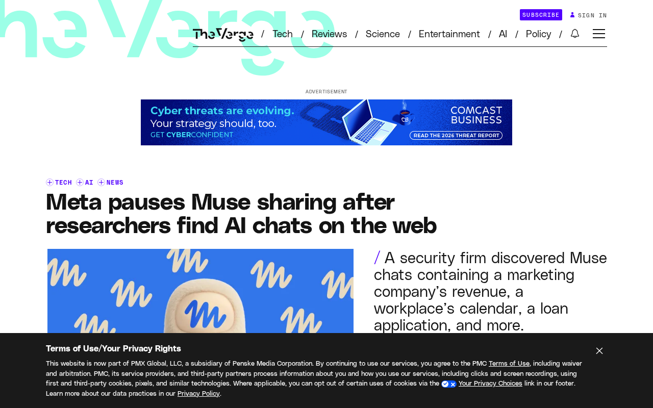 Meta Pauses Muse Conversation Sharing Feature After 6,800 AI Chat Links Exposed Publicly