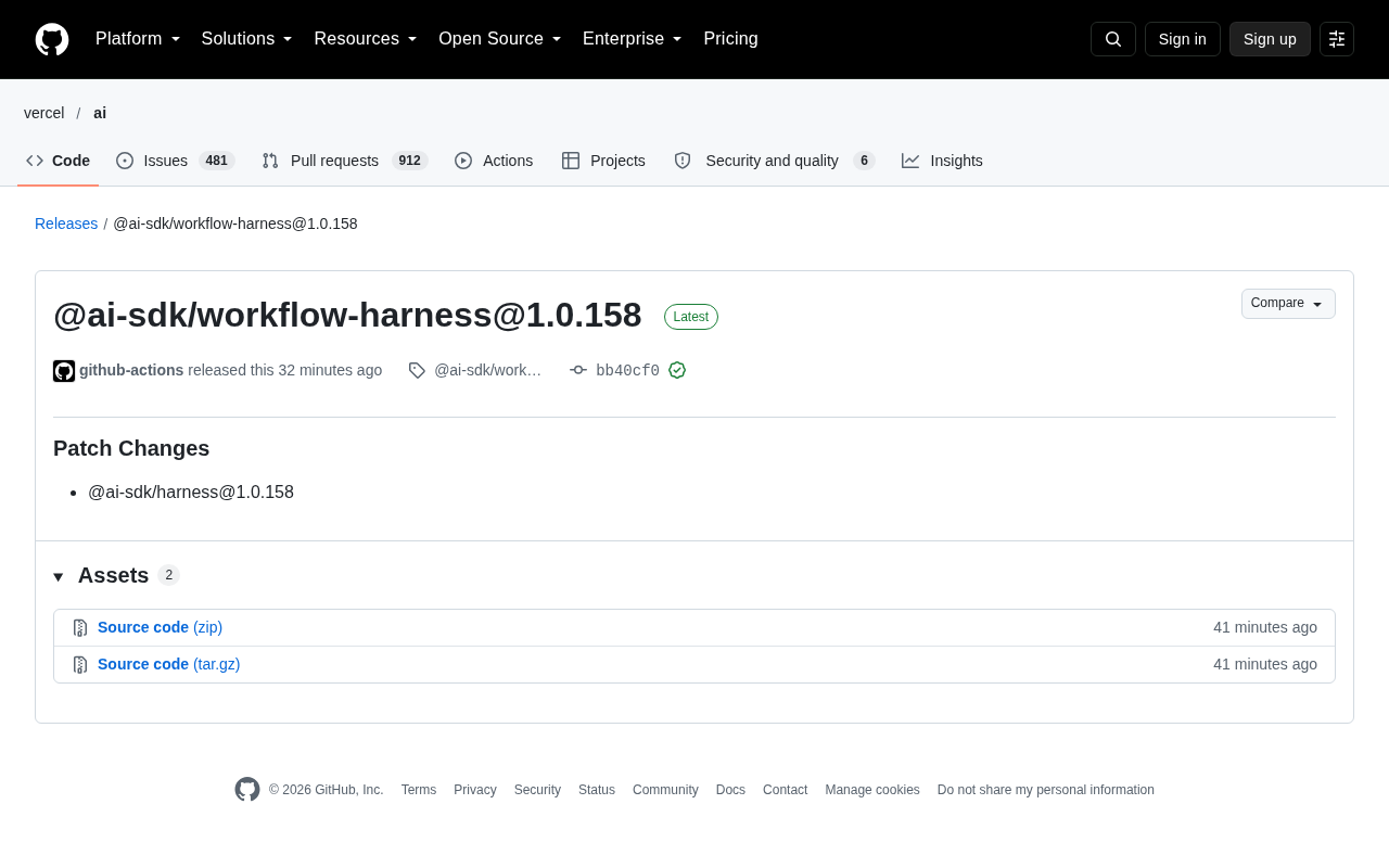 AI SDK 工作流工具包 1.0.158 补丁发布:小版本更新背后的工程信号