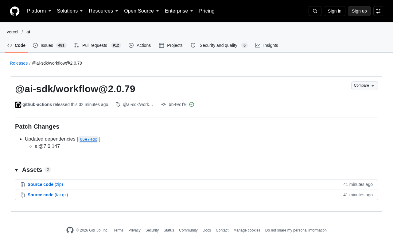 @ai-sdk/workflow 2.0.79 更新解读:依赖升级背后的信号