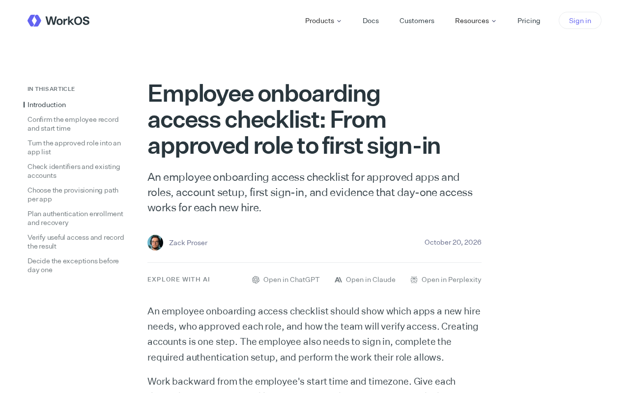 Employee Onboarding Access Checklist: A Complete Guide from Role Approval to First Login