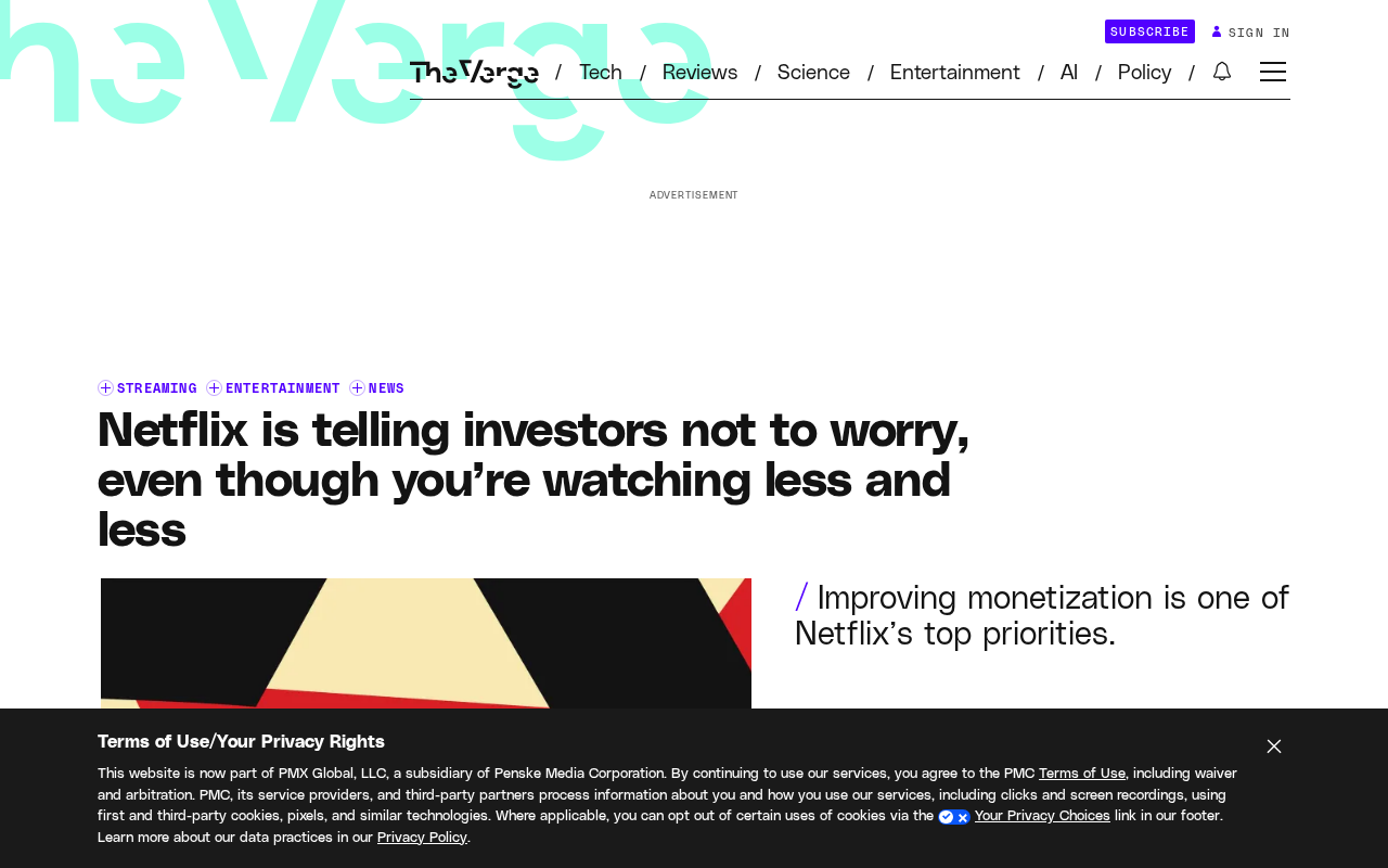 Netflix观看时长下滑,投资者为何不必焦虑?