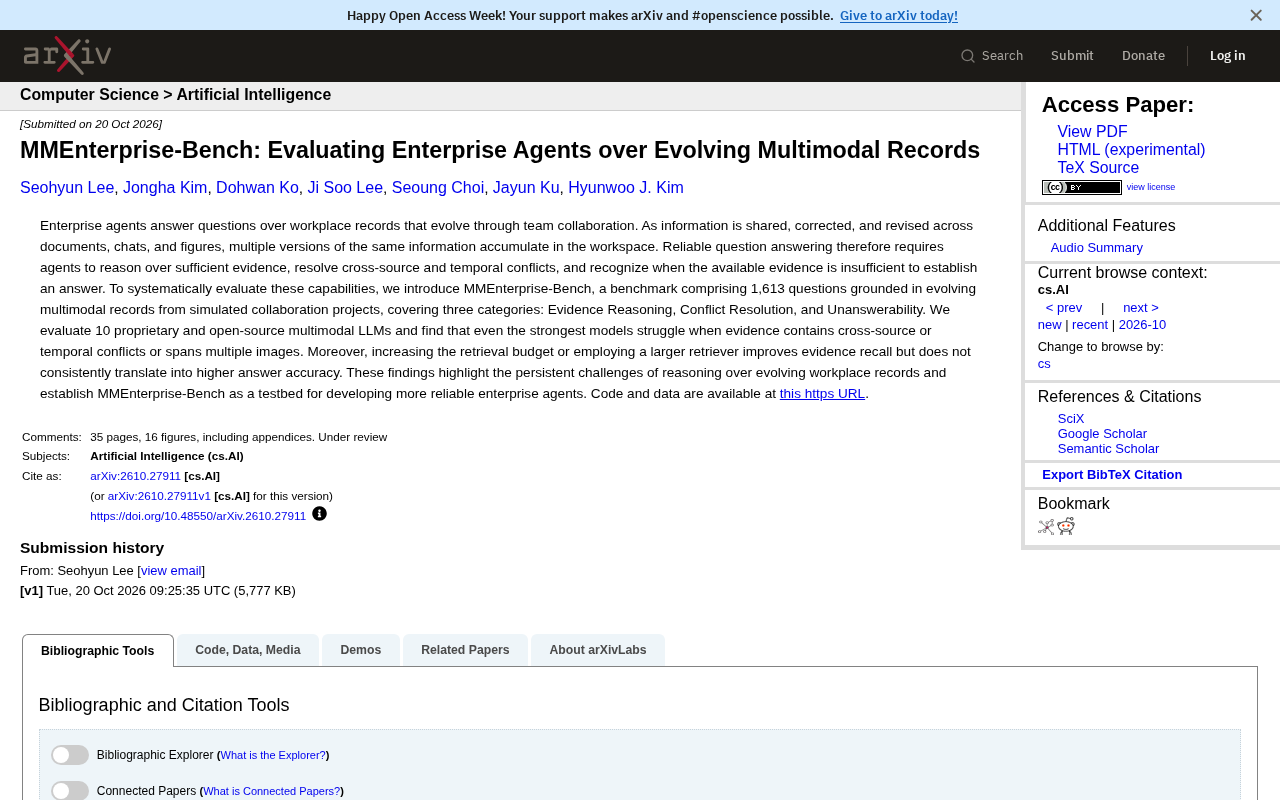 MMEnterprise-Bench:企业Agent如何应对多模态记录演变?
