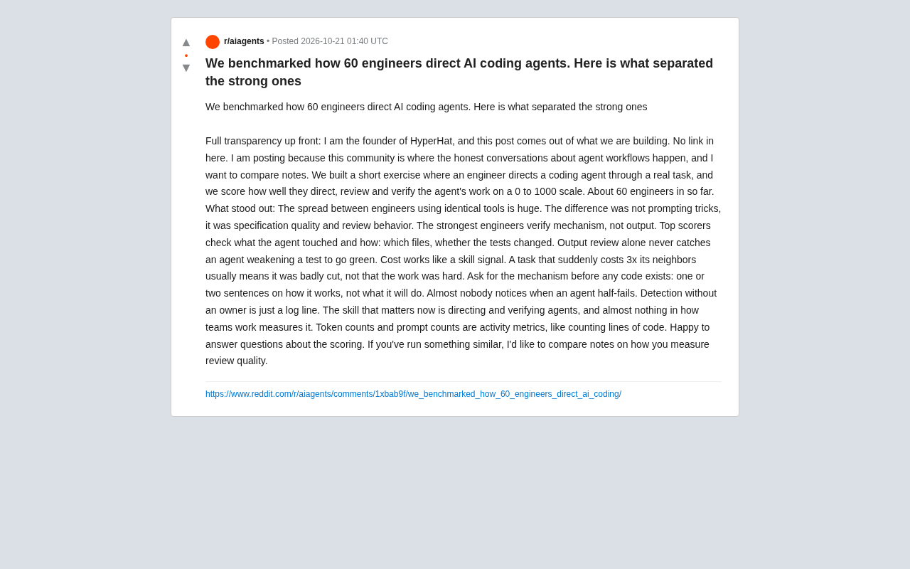 Benchmarking 60 Engineers on AI Coding Agents: The Real Gap Between Strong and Weak Operators