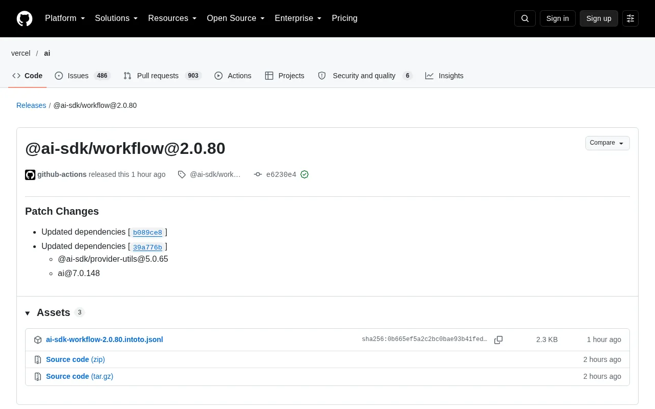 @ai-sdk/workflow 2.0.80 版本更新解读:AI 工作流生态的依赖协同