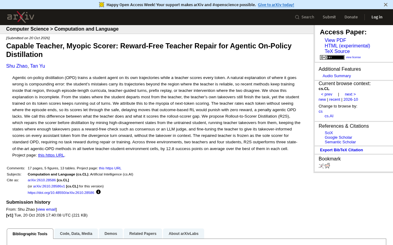 R2S: Fixing Myopic Scorers to Boost Agent Distillation Performance by 12.8%