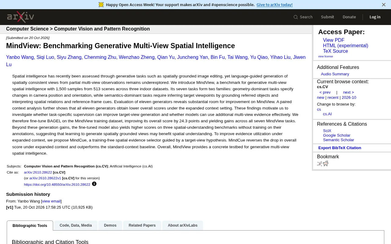 MindView: A Multi-View Spatial Intelligence Generation Benchmark Where All 11 Models Fail