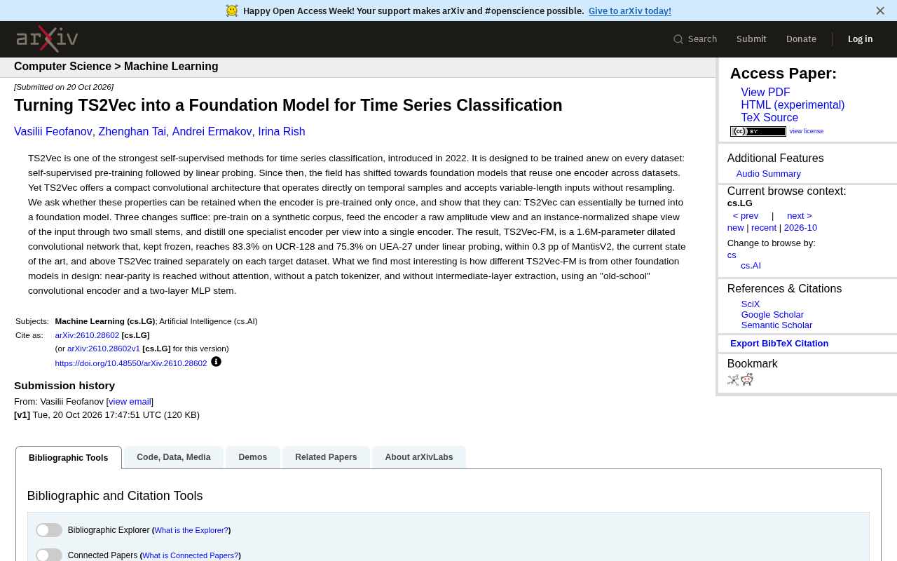 TS2Vec Becomes a Foundation Model: 1.6M-Parameter Frozen Encoder Approaches SOTA