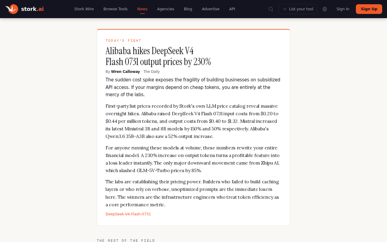 Alibaba Raises DeepSeek V4 Flash Output Price by 230%: Is an AI Inference Cost Inflection Point Approaching?