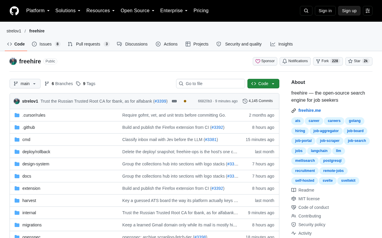 freehire: An Open-Source Job Search Engine Built in Go