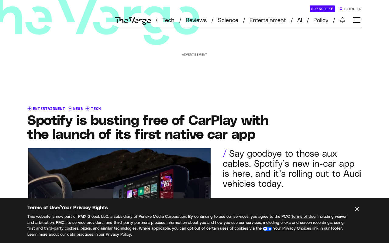 Spotify Launches Its First Native In-Car App, Breaking Free from CarPlay