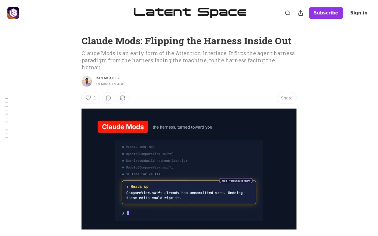 Claude Mods: Flipping the Agent Harness to Make AI Tools Truly Human-Oriented