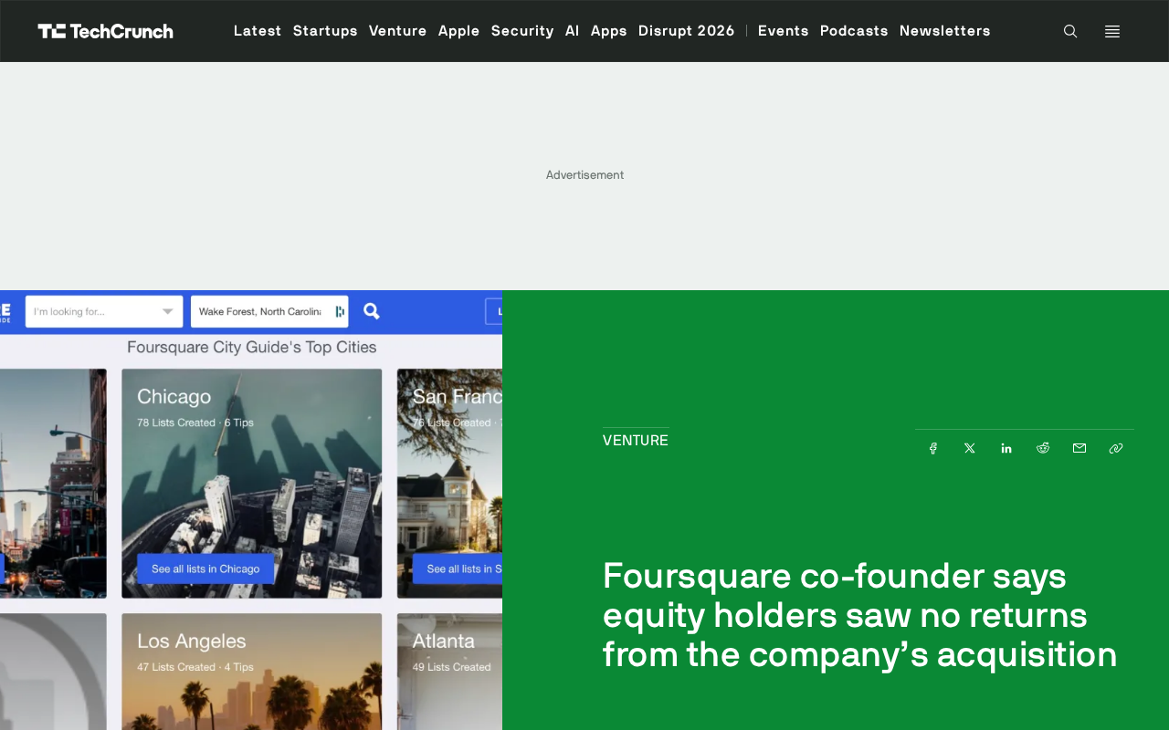 Foursquare Raised $411M But Returned Nothing: How an Acquisition Left Shareholders Empty-Handed