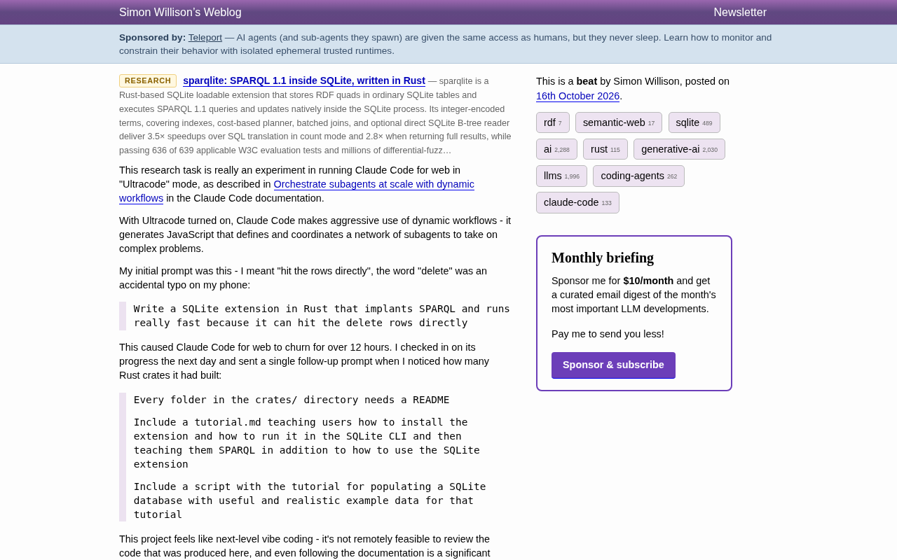 sparqlite project screenshot