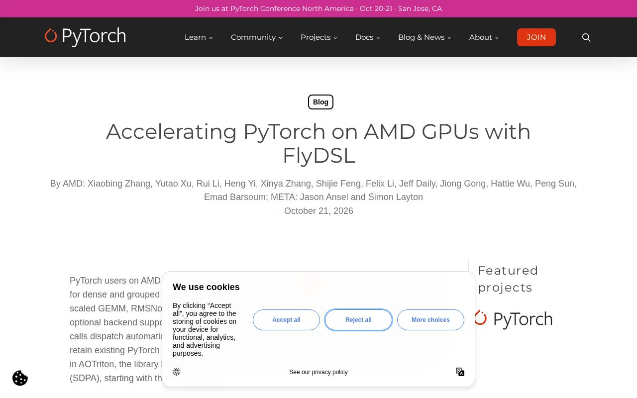 AMD GPU上的PyTorch加速:FlyDSL算子库正式集成