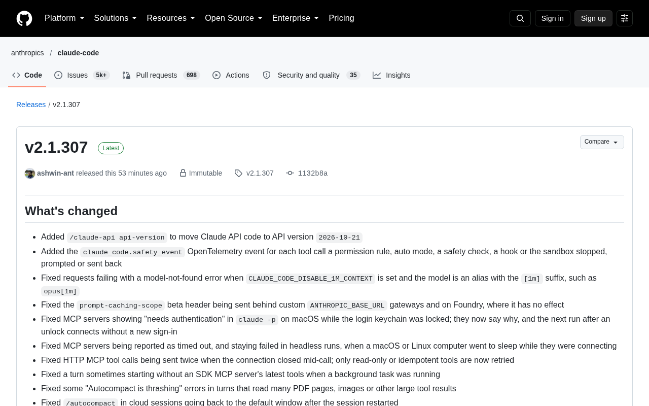 Claude Code v2.1.307 Update: API Version Migration and Safety Event Tracking
